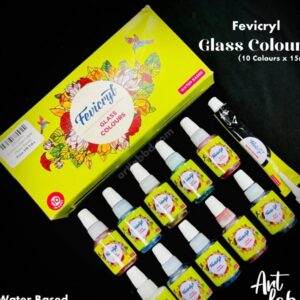 Fevicryl Glass Colours Water Based (10 Colours x 15ml)