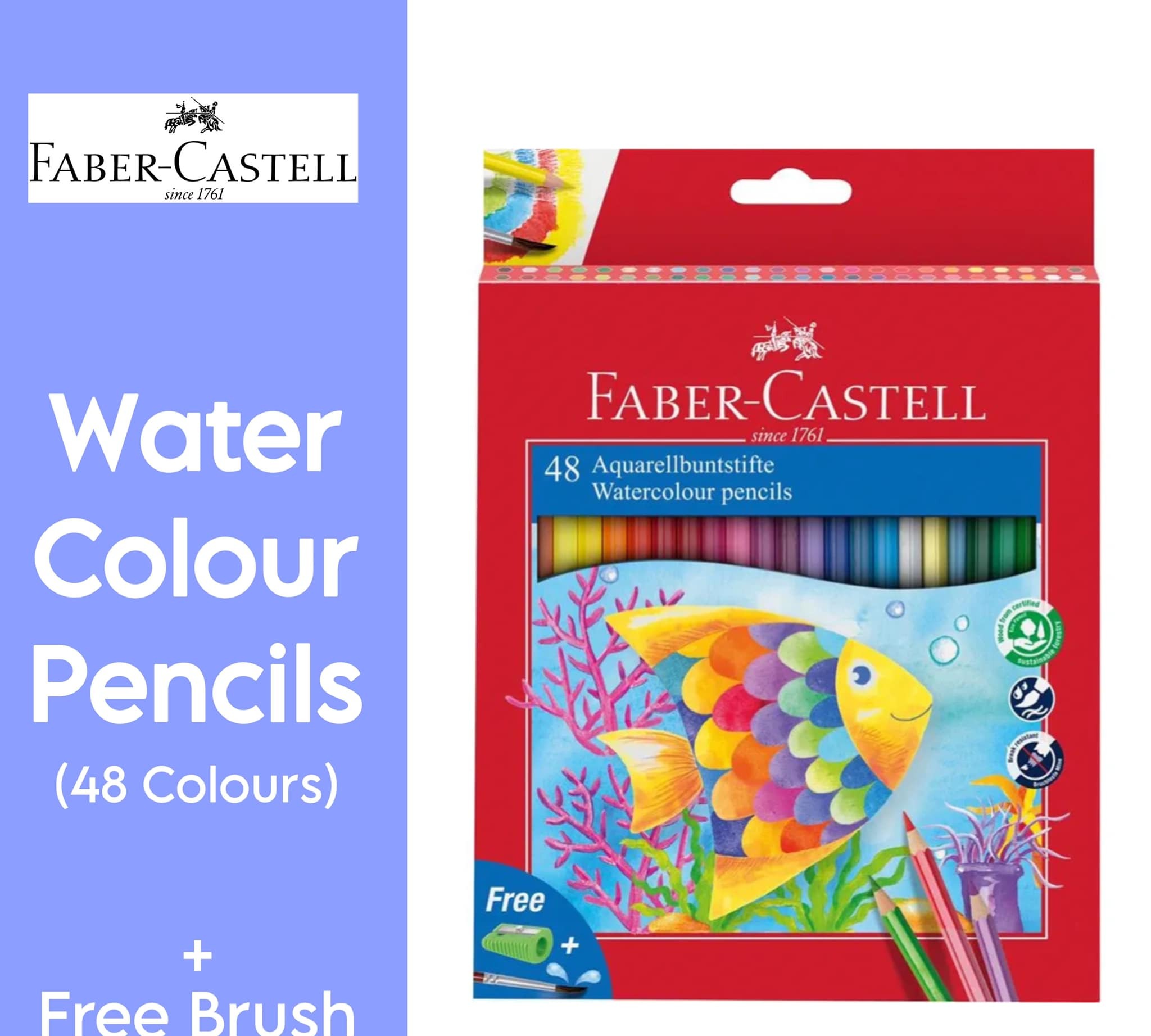 Faber-Castell Watercolour Pencils 48pc