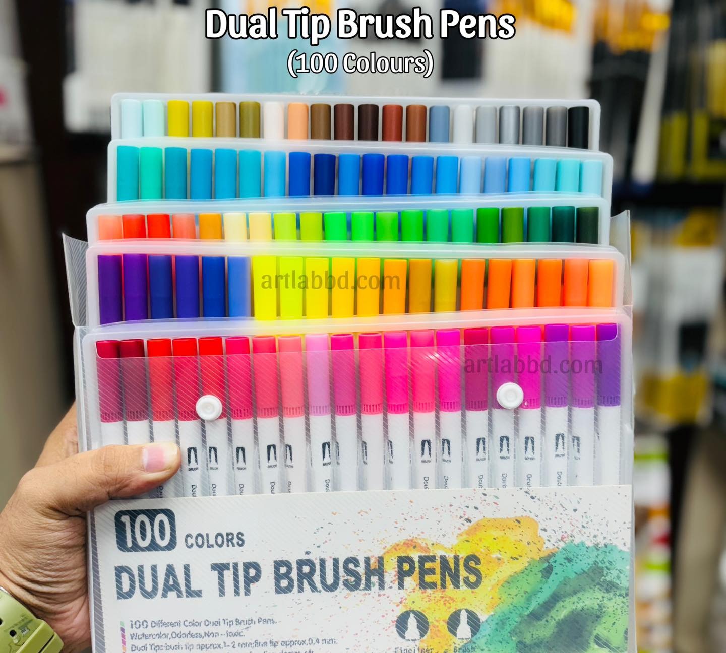 Dual Tip Brush Pens 100 Colours