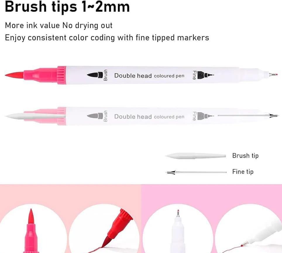 Dual Tip Brush Pens 100 Colours - Image 5