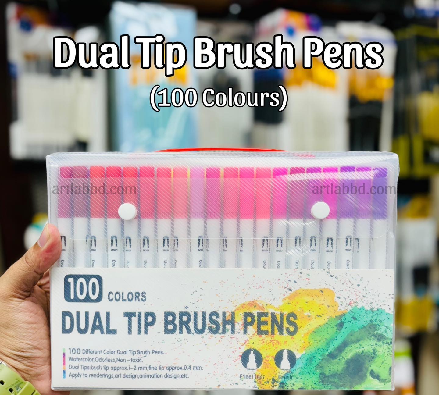Dual Tip Brush Pens 100 Colours - Image 2