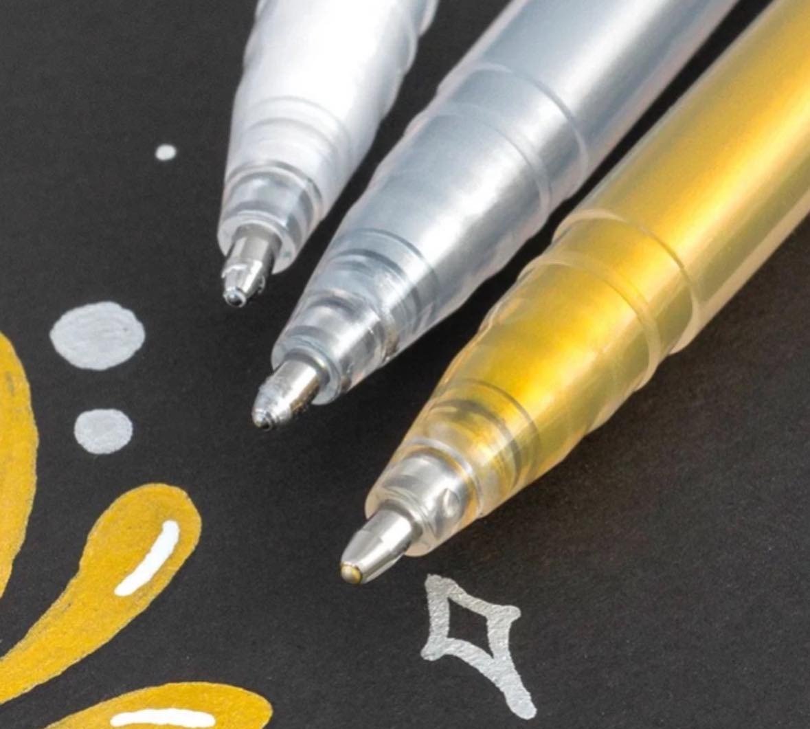 STA Gelly Roll Pen (White/Gold/Silver) - Image 9