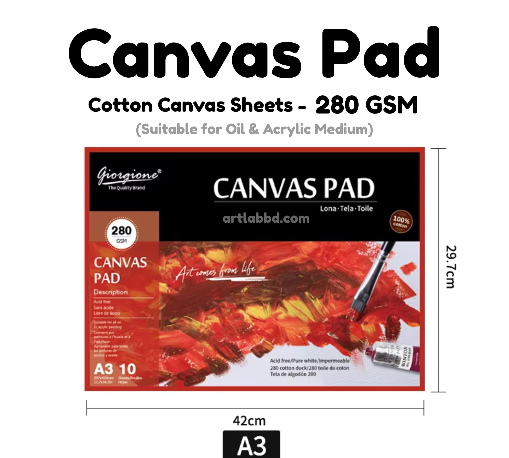 Giorgione Canvas Pad A3 280GSM