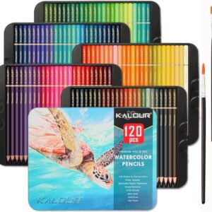 Kalour Professional Watercolor Pencils, Set of 120 Colors