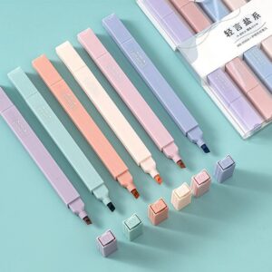 OBS Dual Tip Pastel Highlighters 6Pc