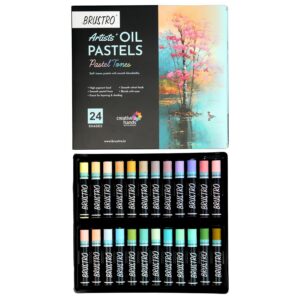 BRUSTRO Artist Oil Pastels Set of 24 (Pastel Tones)
