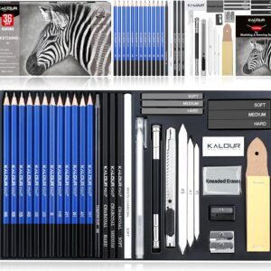 KALOUR Drawing Sketching Pencil Set, 36 Pro Art Pencil Kit