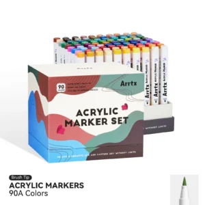 Arrtx 90 Colors Acrylic Marker Paint Pens Brush Tip Series