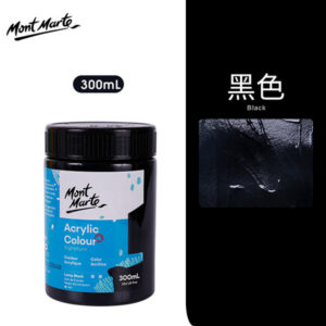 Mont Marte Acrylic Colour Paint Signature 300ml – Lamp Black