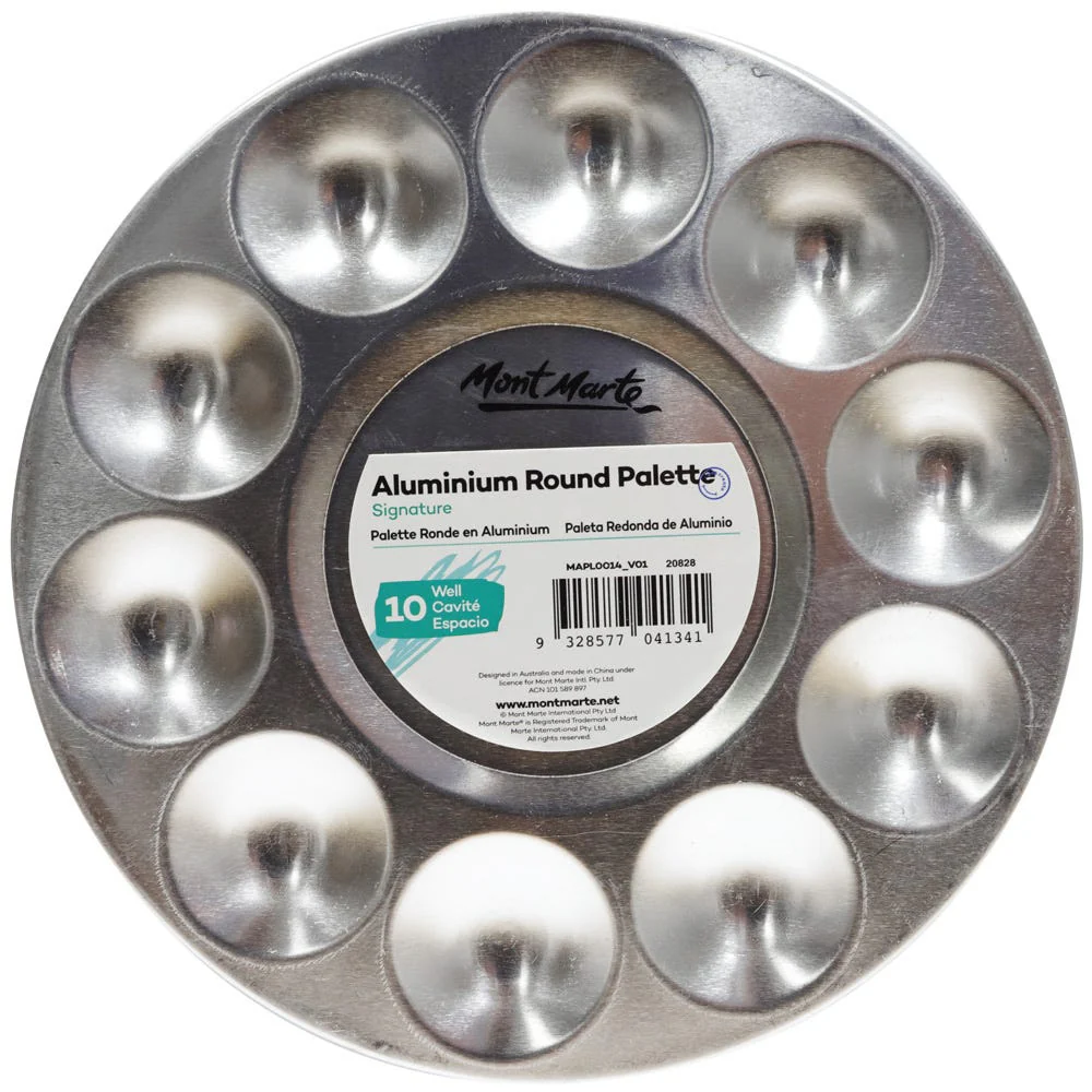 Mont Marte Aluminium Round Palette Signature 10 Well