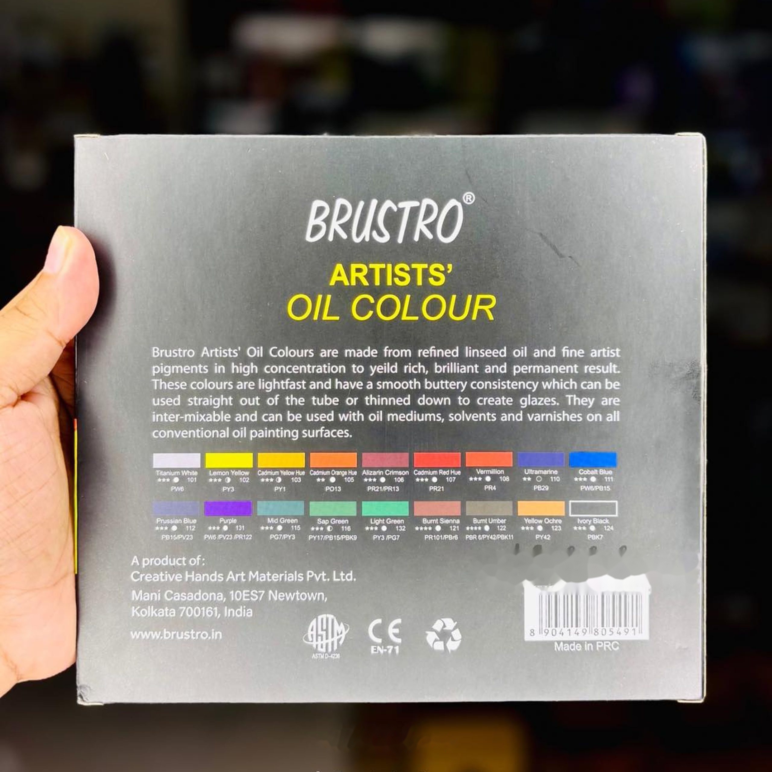 BRUSTRO Artists’ Oil Colour Set (18 Colours x 12ml)