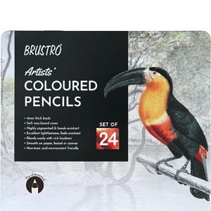 BRUSTRO Artists Colour Pencil | Set of 24 (in an Elegant tin Box)