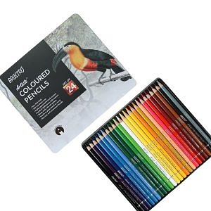 BRUSTRO Artists Colour Pencil | Set of 24 (in an Elegant tin Box) - image 3