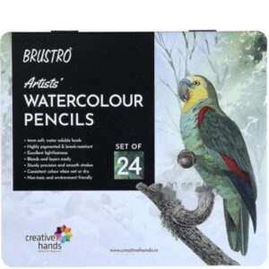 BRUSTRO Artists Watercolour Pencil |Set of 24 (in Elegant tin Box