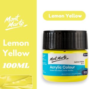 Mont Marte Acrylic Colour Paint Signature 100ml – Lemon Yellow