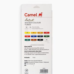 Camel Artist Watercolor 12 Shades 9ml + 1 Mop Brush